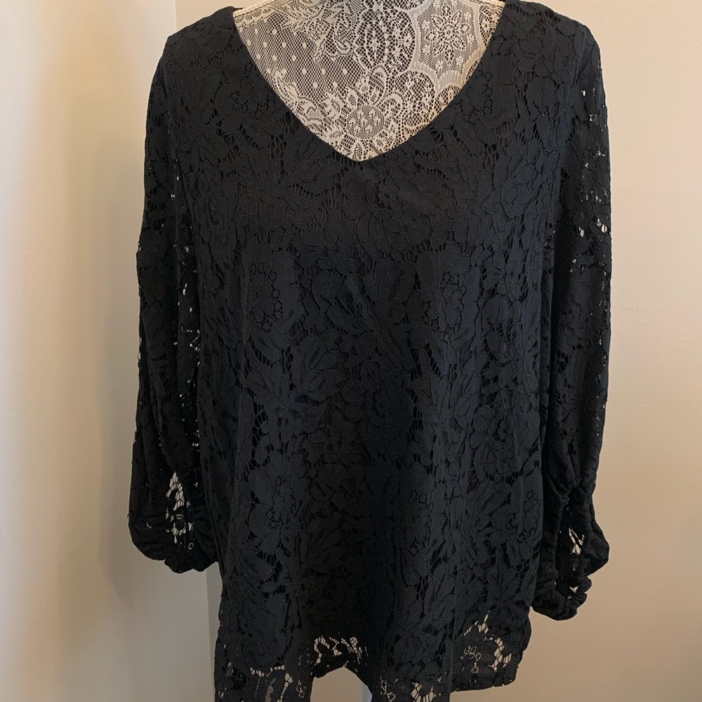 Black lace blouse